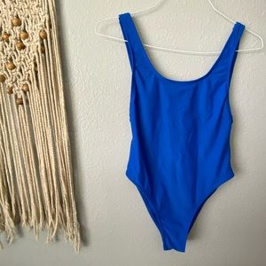 Royal blue one piece swim suit size M